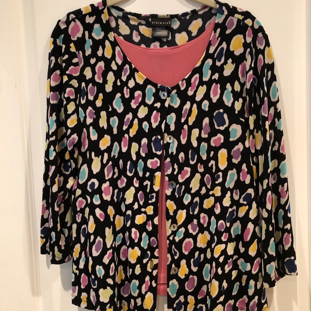 Beautifully Colorful Citiknits Jacket Sz Small